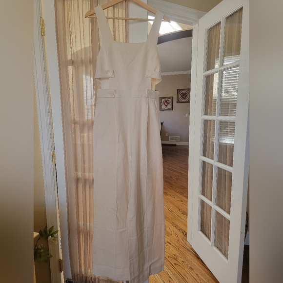 NWT Bash ba&sh Cressy Cut Out Jumpsuit Off White Size 36 4 Bridal Bachelorette - Picture 7 of 7